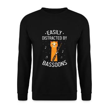 Basson pour basson, anche et bassoniste - Sweat-shirt Unisexe - noir - Devant - Alina (178cm) & Michal (187cm)