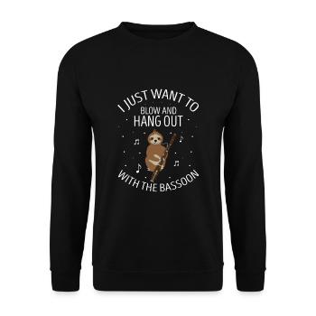 Orchester und Holzblasinstrument - Unisex Pullover - Schwarz - Vorne - Alina (178cm) & Michal (187cm)