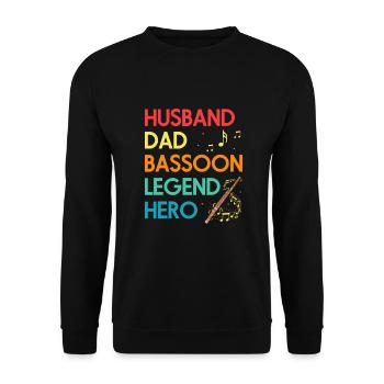 Fagott Blasinstrument Design für Fagottist - Unisex Pullover - Schwarz - Vorne - Alina (178cm) & Michal (187cm)