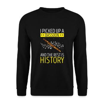 Bassoonist design for woodwind orchestra - Unisex Sweatshirt - black - Front - Alina (178cm) & Michal (187cm)