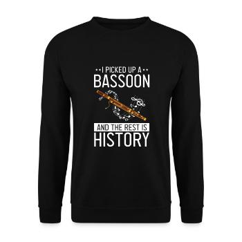 Orchester und Holzblasinstrument - Unisex Pullover - Schwarz - Vorne - Alina (178cm) & Michal (187cm)