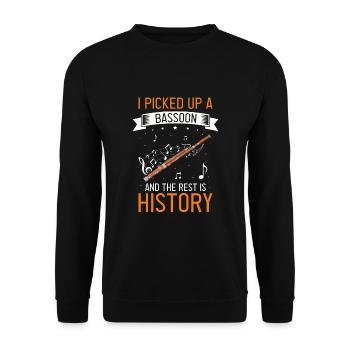 Instrument à vent en bois et instrument à vent basson - Sweat-shirt Unisexe - noir - Devant - Alina (178cm) & Michal (187cm)