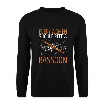 Basson pour basson anches et bassoniste - Sweat-shirt Unisexe - noir - Devant - Alina (178cm) & Michal (187cm)