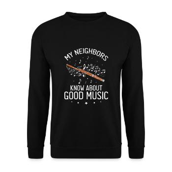 Orchester und Holzblasinstrument - Unisex Pullover - Schwarz - Vorne - Alina (178cm) & Michal (187cm)