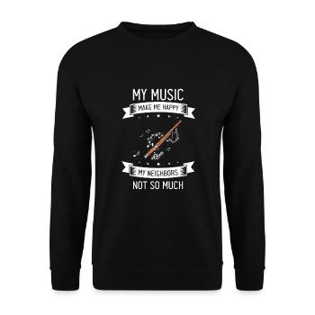 Instrument à vent en bois et instrument à vent basson - Sweat-shirt Unisexe - noir - Devant - Alina (178cm) & Michal (187cm)