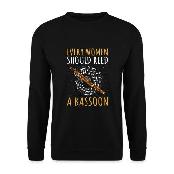 Fagottrohr für Fagottist und Fagottorchester - Unisex Pullover - Schwarz - Vorne - Alina (178cm) & Michal (187cm)