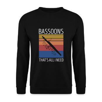 Fagottrohr für Fagottist und Fagottorchester - Unisex Pullover - Schwarz - Vorne - Alina (178cm) & Michal (187cm)