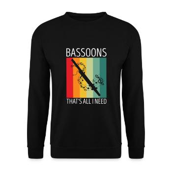 Basson Orchesta design pour bassonistes - Sweat-shirt Unisexe - noir - Devant - Alina (178cm) & Michal (187cm)