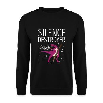Orchester und Holzblasinstrument - Unisex Pullover - Schwarz - Vorne - Alina (178cm) & Michal (187cm)