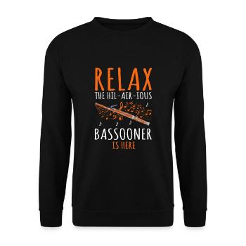 Basson Orchesta design pour bassonistes - Sweat-shirt Unisexe - noir - Devant - Alina (178cm) & Michal (187cm)