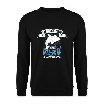 Whale watching design for whales - Unisex Sweatshirt - black - Front - Alina (178cm) & Michal (187cm)