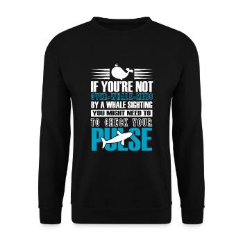 Blue whale for beluga whale and marine mammals - Unisex Sweatshirt - black - Front - Alina (178cm) & Michal (187cm)