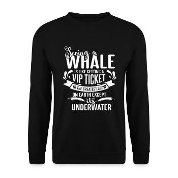 Beluga Whale Design for Marine Mammals and Orca - Unisex Sweatshirt - black - Front - Alina (178cm) & Michal (187cm)