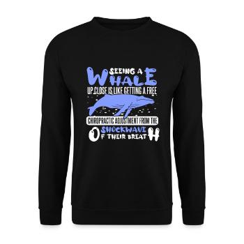 Humpback whale design for ocean, sea, whale and whales - Unisex Sweatshirt - black - Front - Alina (178cm) & Michal (187cm)