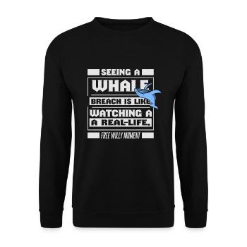 Blue whale for beluga whale and marine mammals - Unisex Sweatshirt - black - Front - Alina (178cm) & Michal (187cm)
