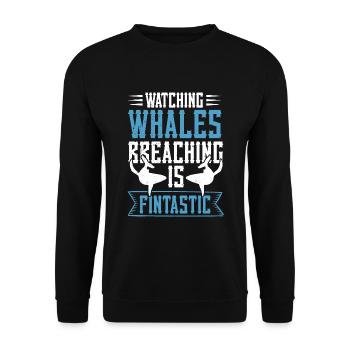 Blue whale for beluga whale and marine mammals - Unisex Sweatshirt - black - Front - Alina (178cm) & Michal (187cm)