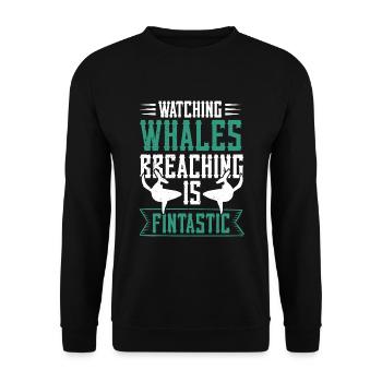 Beluga Whale Design for Marine Mammals and Orca - Unisex Sweatshirt - black - Front - Alina (178cm) & Michal (187cm)