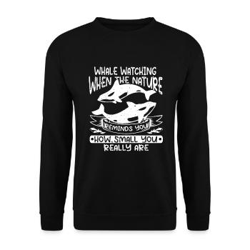 Whale Watching Design for Whales - Unisex Sweatshirt - black - Front - Alina (178cm) & Michal (187cm)