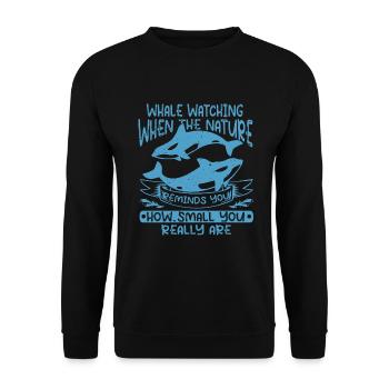 Whale design for whales and blue whales or beluga whales - Unisex Sweatshirt - black - Front - Alina (178cm) & Michal (187cm)