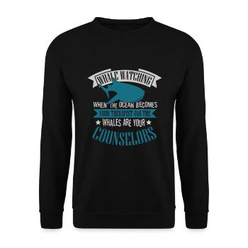 Beluga Whale Design for Marine Mammals and Orca - Unisex Sweatshirt - black - Front - Alina (178cm) & Michal (187cm)
