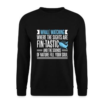 Whale design for whales and blue whales or beluga whales - Unisex Sweatshirt - black - Front - Alina (178cm) & Michal (187cm)