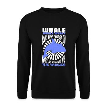Beluga Whale Design for Marine Mammals and Orca - Unisex Sweatshirt - black - Front - Alina (178cm) & Michal (187cm)