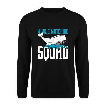 Blue whale for beluga whale and marine mammals - Unisex Sweatshirt - black - Front - Alina (178cm) & Michal (187cm)