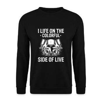 Kfz-Lackierer Angebot für Autolackierer - Unisex Pullover - Schwarz - Vorne - Alina (178cm) & Michal (187cm)