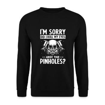 Car Painter Offer for Body Technicians - Unisex Sweatshirt - black - Front - Alina (178cm) & Michal (187cm)