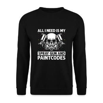 Car painter offer for body technicians - Unisex Sweatshirt - black - Front - Alina (178cm) & Michal (187cm)