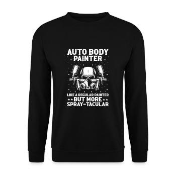 Kfz-Lackierer Angebot für Karosserietechniker - Unisex Pullover - Schwarz - Vorne - Alina (178cm) & Michal (187cm)