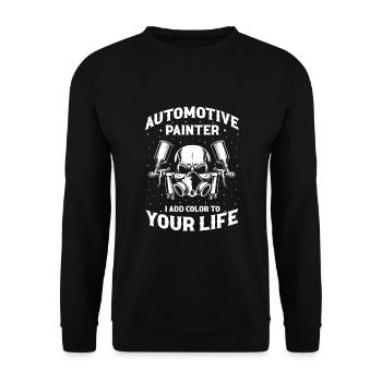 Dicton de carrossier pour les peintres automobiles - Sweat-shirt Unisexe - noir - Devant - Alina (178cm) & Michal (187cm)