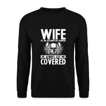 Car Painter for Car Painter for Car Detailer - Unisex Sweatshirt - black - Front - Alina (178cm) & Michal (187cm)