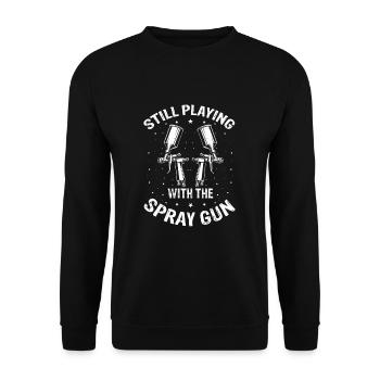 Autolackierer Angebot für Karosserietechniker - Unisex Pullover - Schwarz - Vorne - Alina (178cm) & Michal (187cm)
