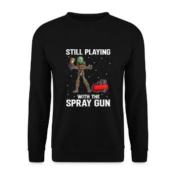 Car painter for body technicians - Unisex Sweatshirt - black - Front - Alina (178cm) & Michal (187cm)