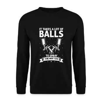 Car Painter Offer for Car Painters - Unisex Sweatshirt - black - Front - Alina (178cm) & Michal (187cm)