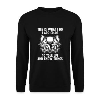 Car Painter Offer for Car Painters - Unisex Sweatshirt - black - Front - Alina (178cm) & Michal (187cm)