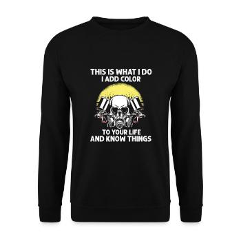 Offre de peintre automobile pour les carrossiers - Sweat-shirt Unisexe - noir - Devant - Alina (178cm) & Michal (187cm)
