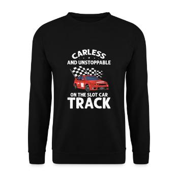 Dicton de piste vintage pour la course de voitures jouets - Sweat-shirt Unisexe - noir - Devant - Alina (178cm) & Michal (187cm)