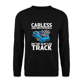 Devis Slot Car Racetrack pour Vintage Track Slot - Sweat-shirt Unisexe - noir - Devant - Alina (178cm) & Michal (187cm)