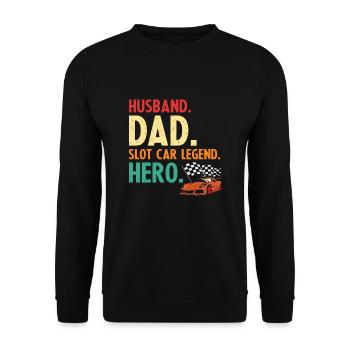 Dicton de piste vintage pour la course de voitures jouets - Sweat-shirt Unisexe - noir - Devant - Alina (178cm) & Michal (187cm)