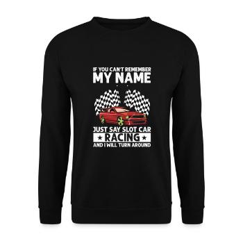 Devis Slot Car Racetrack pour Vintage Track Slot - Sweat-shirt Unisexe - noir - Devant - Alina (178cm) & Michal (187cm)