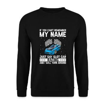 Dicton de piste vintage pour la course de voitures jouets - Sweat-shirt Unisexe - noir - Devant - Alina (178cm) & Michal (187cm)