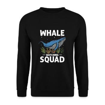 Meeressäuger für Orca-Beobachtung und Buckelwal - Unisex Pullover - Schwarz - Vorne - Alina (178cm) & Michal (187cm)