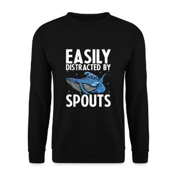 Wal-Design für Wale und Blauwale oder Belugawale - Unisex Pullover - Schwarz - Vorne - Alina (178cm) & Michal (187cm)