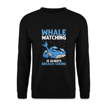 Meeressäuger für Orca-Beobachtung und Buckelwal - Unisex Pullover - Schwarz - Vorne - Alina (178cm) & Michal (187cm)