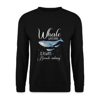 Orca Beobachtung für Buckelwale und Meerwale - Unisex Pullover - Schwarz - Vorne - Alina (178cm) & Michal (187cm)