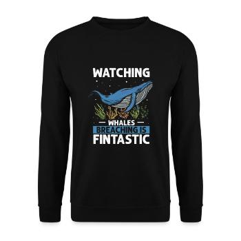 Ozean Meer Wal Zitat für Wal Meeressäugetiere - Unisex Pullover - Schwarz - Vorne - Alina (178cm) & Michal (187cm)