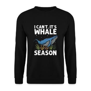 Wal-Design für Wale und Blauwale oder Belugawale - Unisex Pullover - Schwarz - Vorne - Alina (178cm) & Michal (187cm)