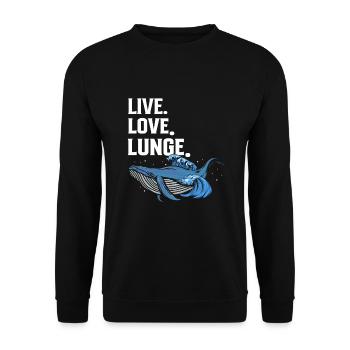 Meeressäuger für Orca-Beobachtung und Buckelwal - Unisex Pullover - Schwarz - Vorne - Alina (178cm) & Michal (187cm)